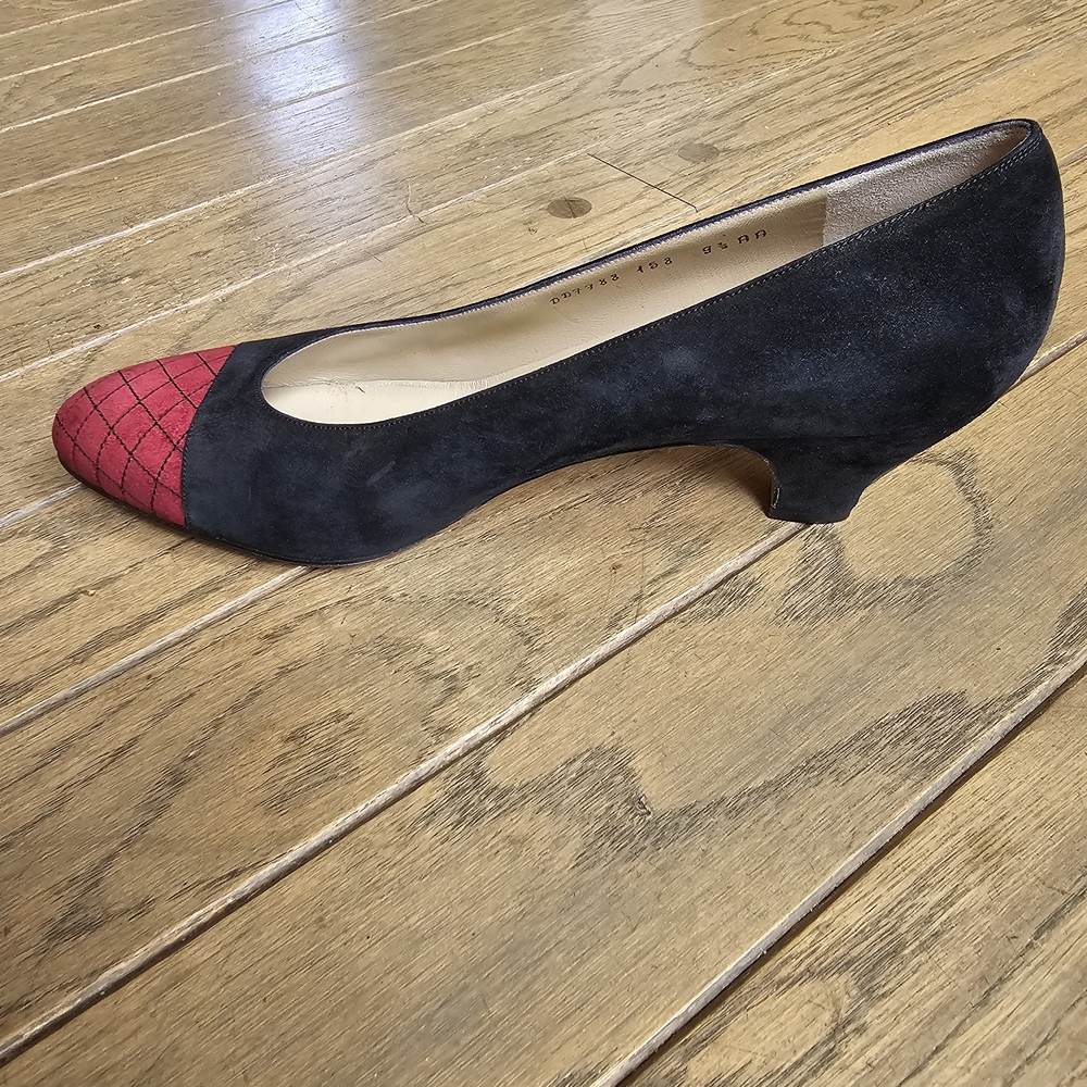 Salvatore Ferragamo Black and Red Heels
